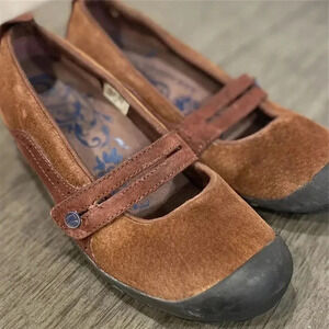 Merrell Plaza Bandeau Mary Jane Brown Suede Shoes Women's Size 6.5 Comfort